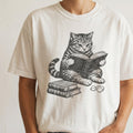 Cat Reading Book Graphic T-Shirt – Cute Lover Tee product image 1