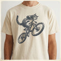Cat Riding Bicycle T-Shirt – Funny Kitten Graphic Tee – product image 1