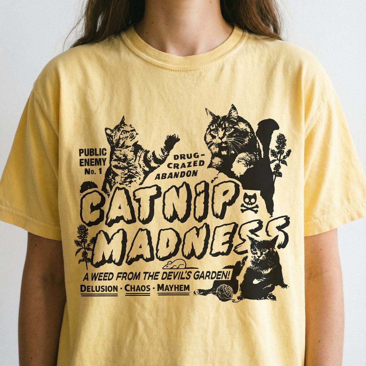 Catnip Madness Funny Cat Graphic T-Shirt - Cute Novelty Tee product image 2