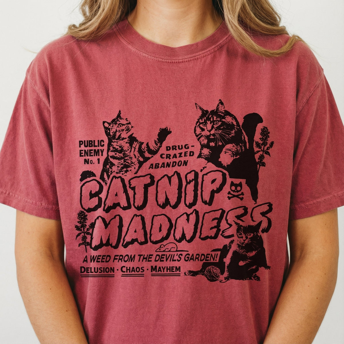Catnip Madness Funny Cat Graphic T-Shirt - Cute Novelty Tee product image 5