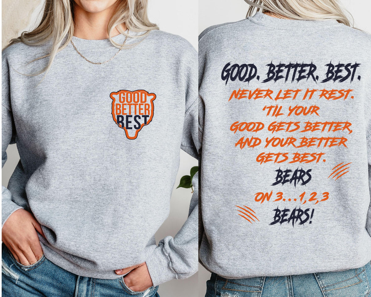 Chicago Football Good Better Best Hoodie – Two Sided Print product image 4