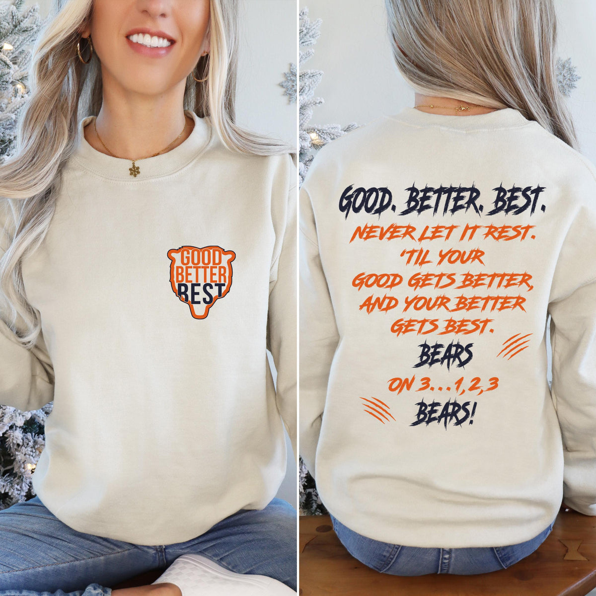 Chicago Football Good Better Best Hoodie – Two Sided Print product image 5