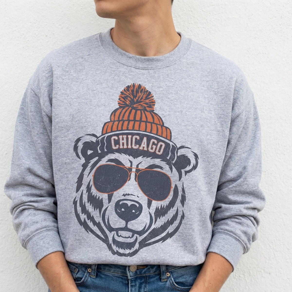 Chicago Football Inspired Crewneck Sweatshirt – Vintage product image 2
