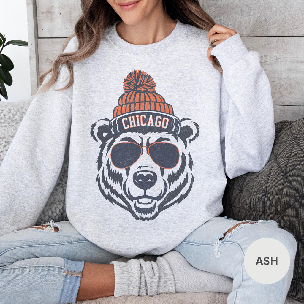 Chicago Football Inspired Crewneck Sweatshirt – Vintage product image 3