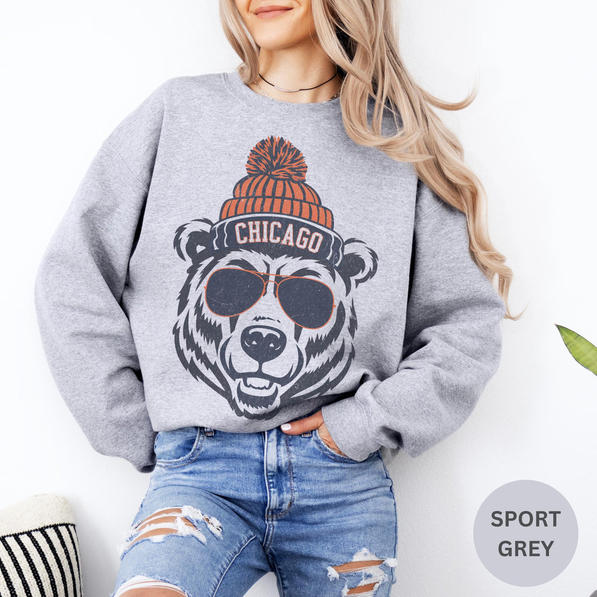 Chicago Football Inspired Crewneck Sweatshirt – Vintage product image 4