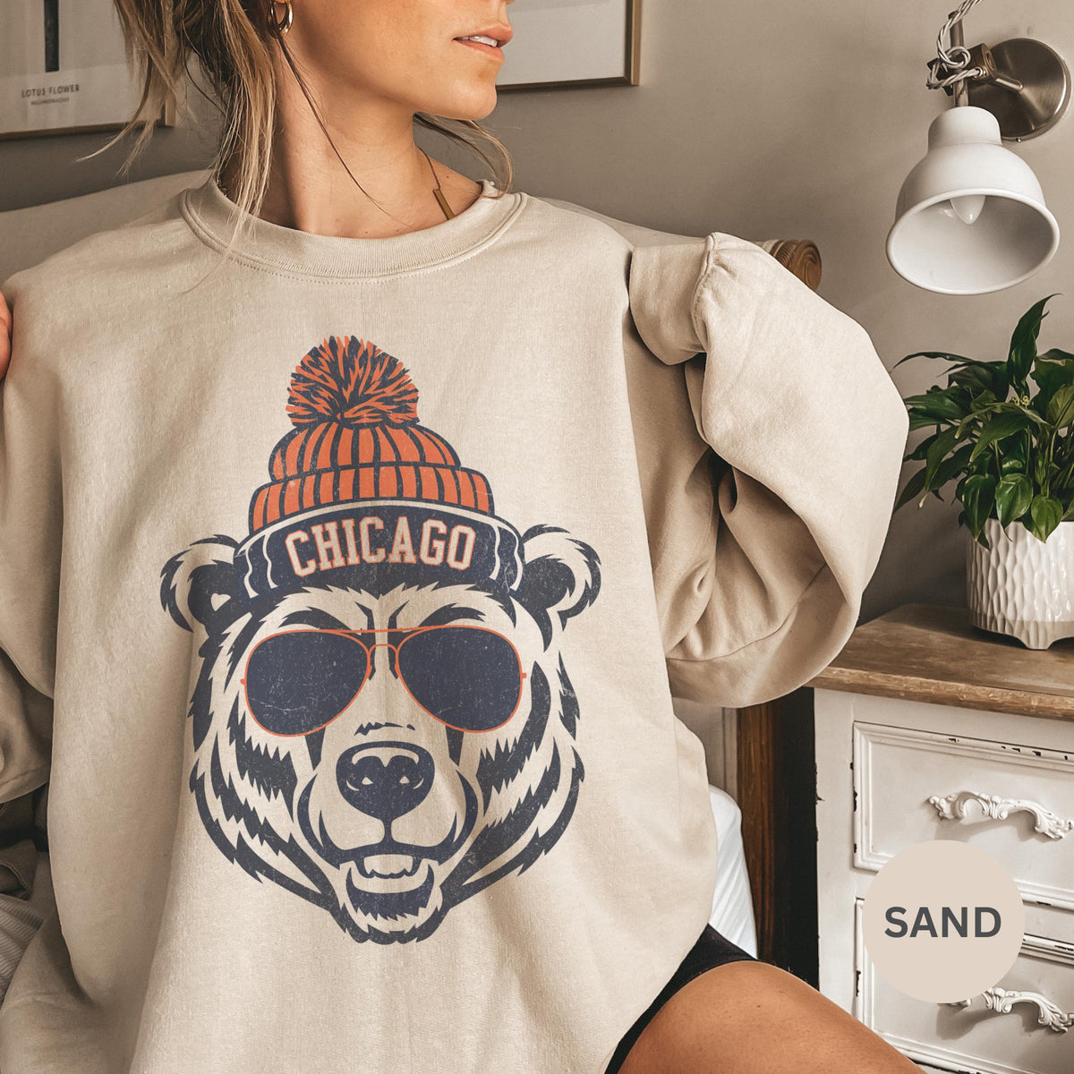Chicago Football Inspired Crewneck Sweatshirt – Vintage product image 5
