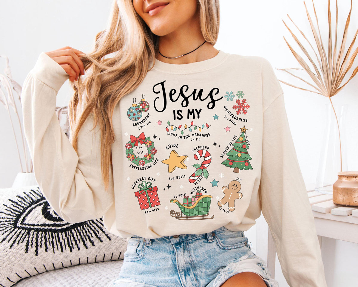 Christian Christmas Sweatshirt – Jesus Birth Faith Holiday product image 3
