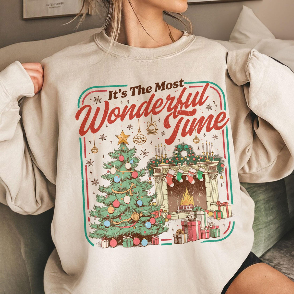 Christmas Cozy It’s the Most Wonderful Time Sweatshirt – product image 1