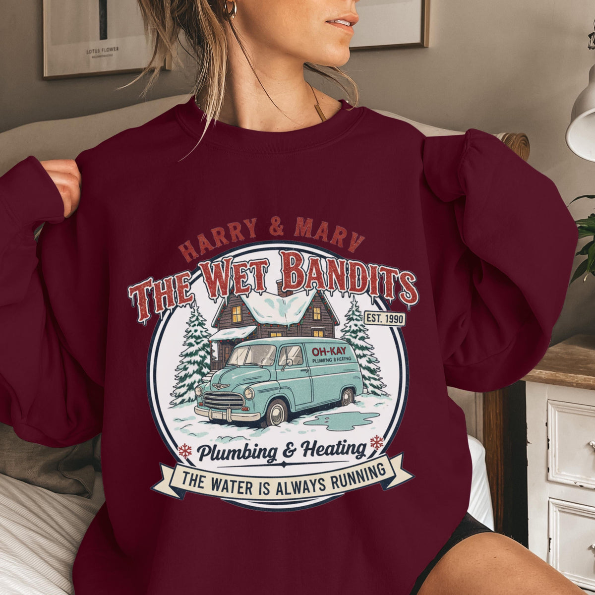 Christmas Wet Bandits Sweatshirt – Funny Holiday Harry & product image 4