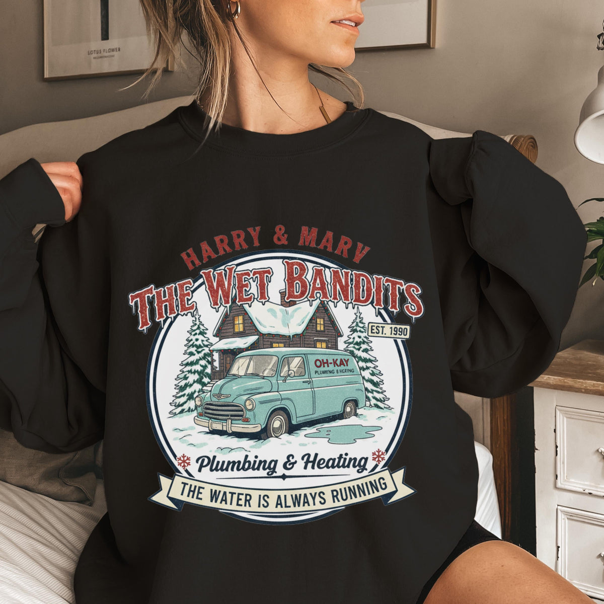 Christmas Wet Bandits Sweatshirt – Funny Holiday Harry & product image 8