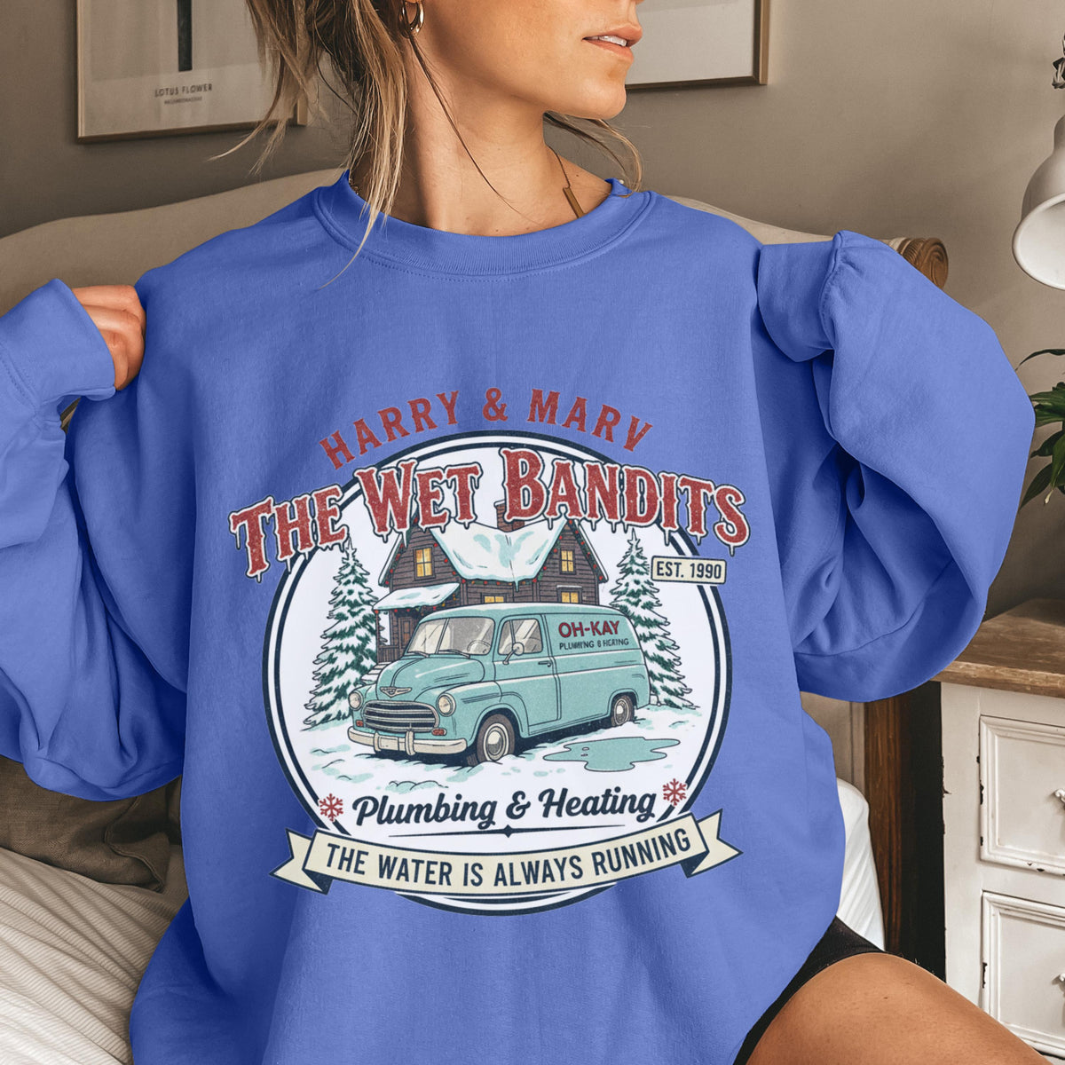 Christmas Wet Bandits Sweatshirt – Funny Holiday Harry & product image 5