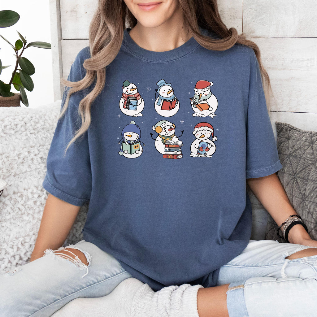 Book Lover Snowman T-Shirt – Reading Shirt – Teacher Gift – product image 5