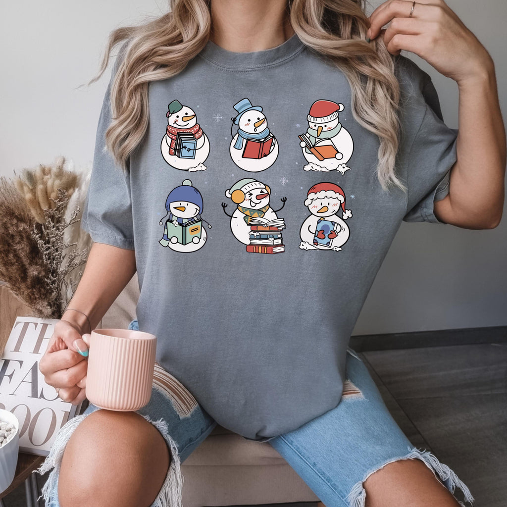 Book Lover Snowman T-Shirt – Reading Shirt – Teacher Gift – product image 6