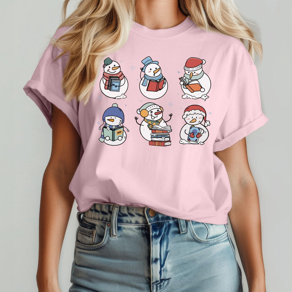 Book Lover Snowman T-Shirt – Reading Shirt – Teacher Gift – product image 7