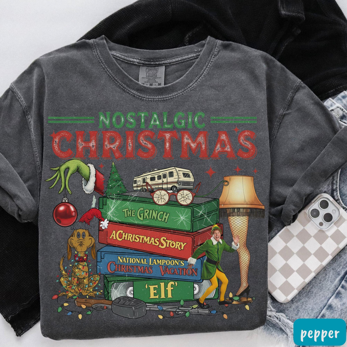 Nostalgic Christmas T-Shirt – Retro Holiday Shirt – Vintage product image 4