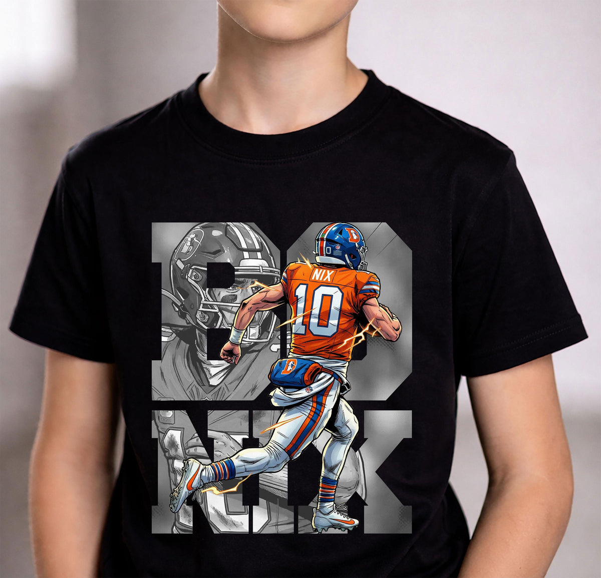 Comic Style Bo Nix Football Graphic T-Shirt – Retro Sports product image 6