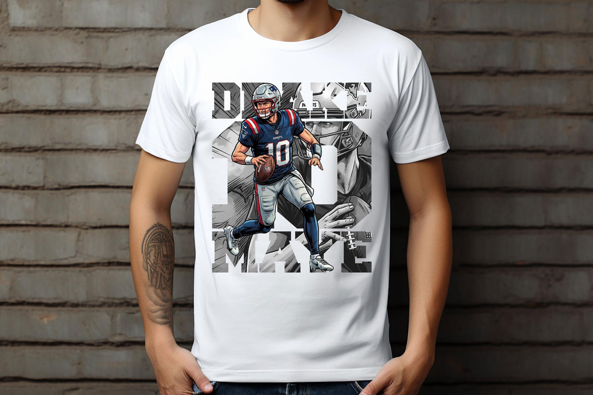 Comic Style Drake Football Graphic T-Shirt – Retro Sports product image 3