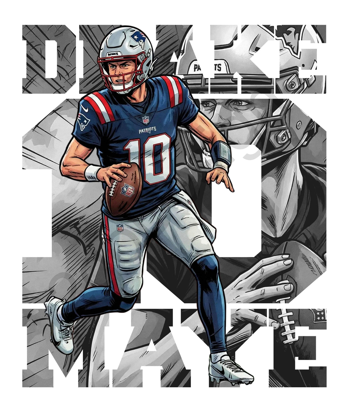Comic Style Drake Football Graphic T-Shirt – Retro Sports product image 6