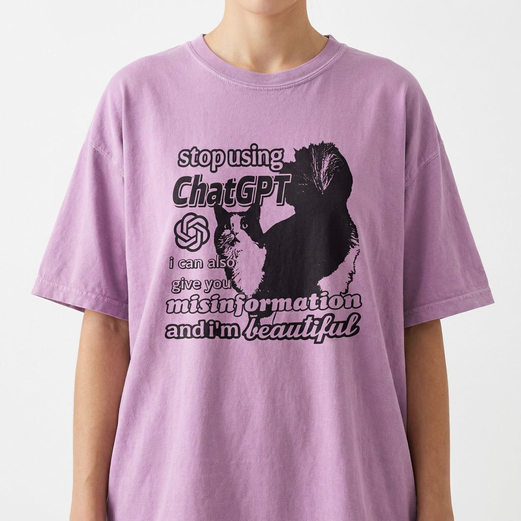Cursed Cat Meme Graphic T-Shirt – Y2K Funny 90s Streetwear product image 3