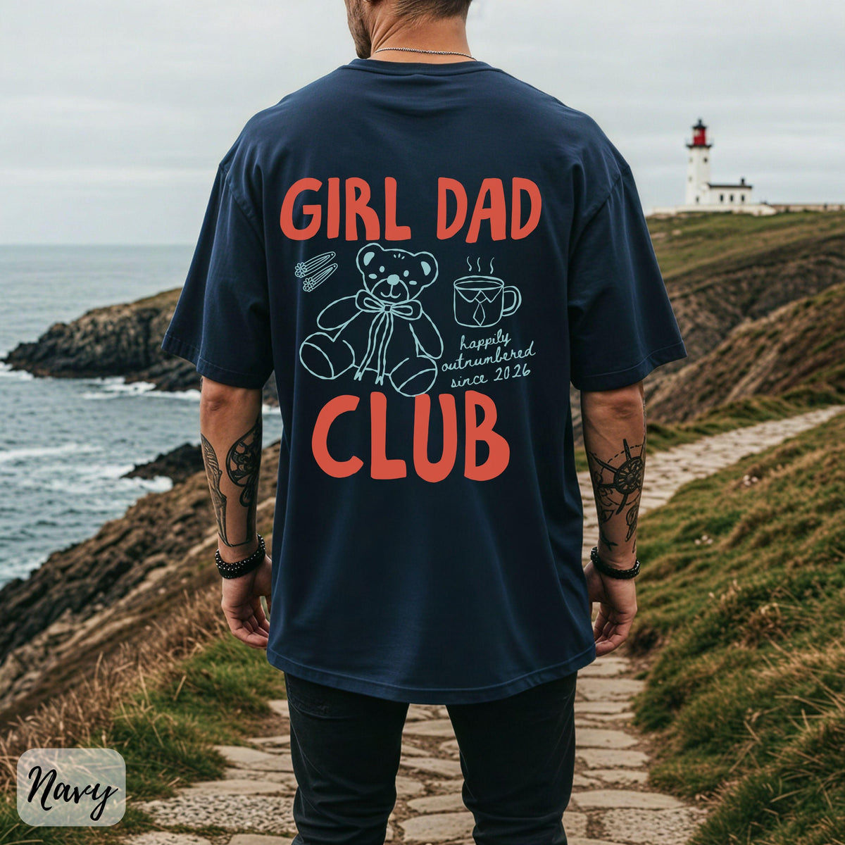 Custom Girl Dad Club T-Shirt – Personalized New Gift Tee product image 1