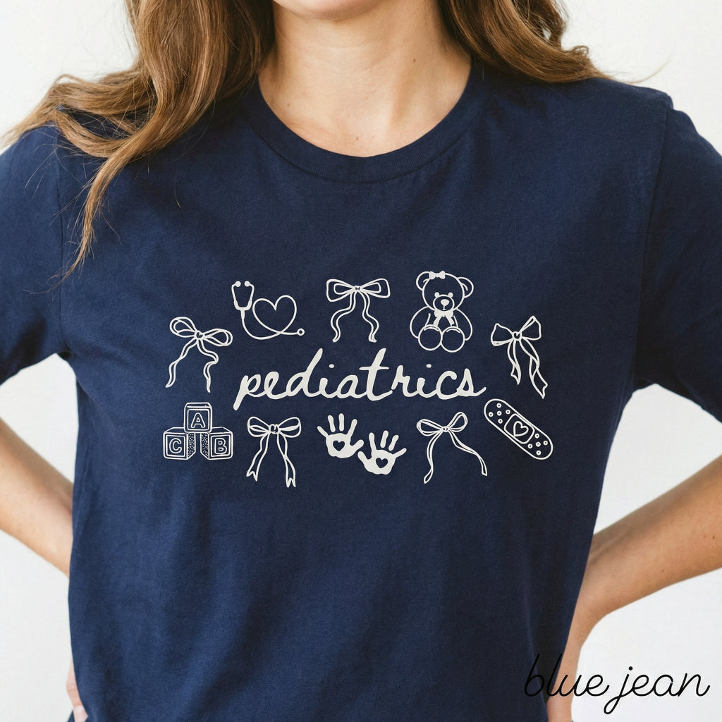 Custom Pediatric Nurse Shirt – Coquette Bow Graphic Tee – product image 5