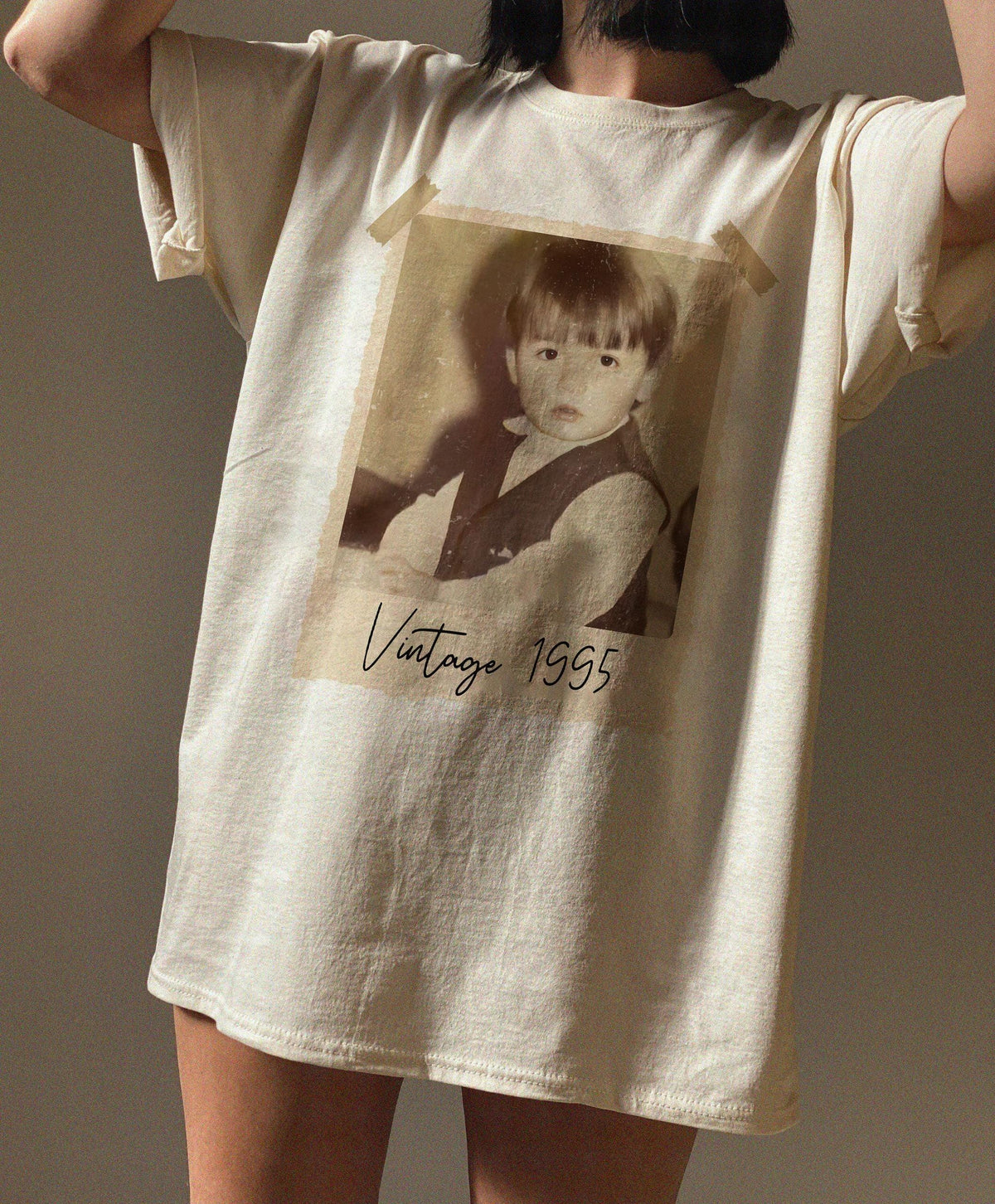 Custom Vintage Photo & Year Shirt, Personalized Picture product image 3