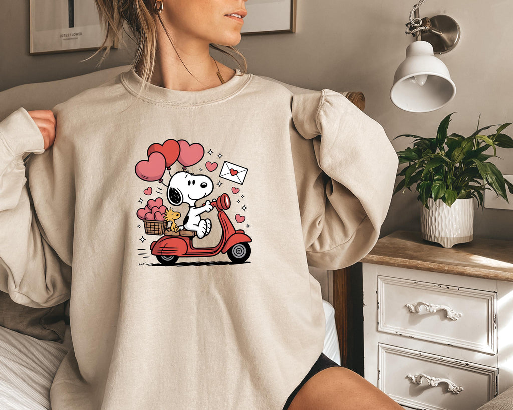 Cute Puppy Valentine Graphic Sweatshirt – Scooter Dog with product image 6