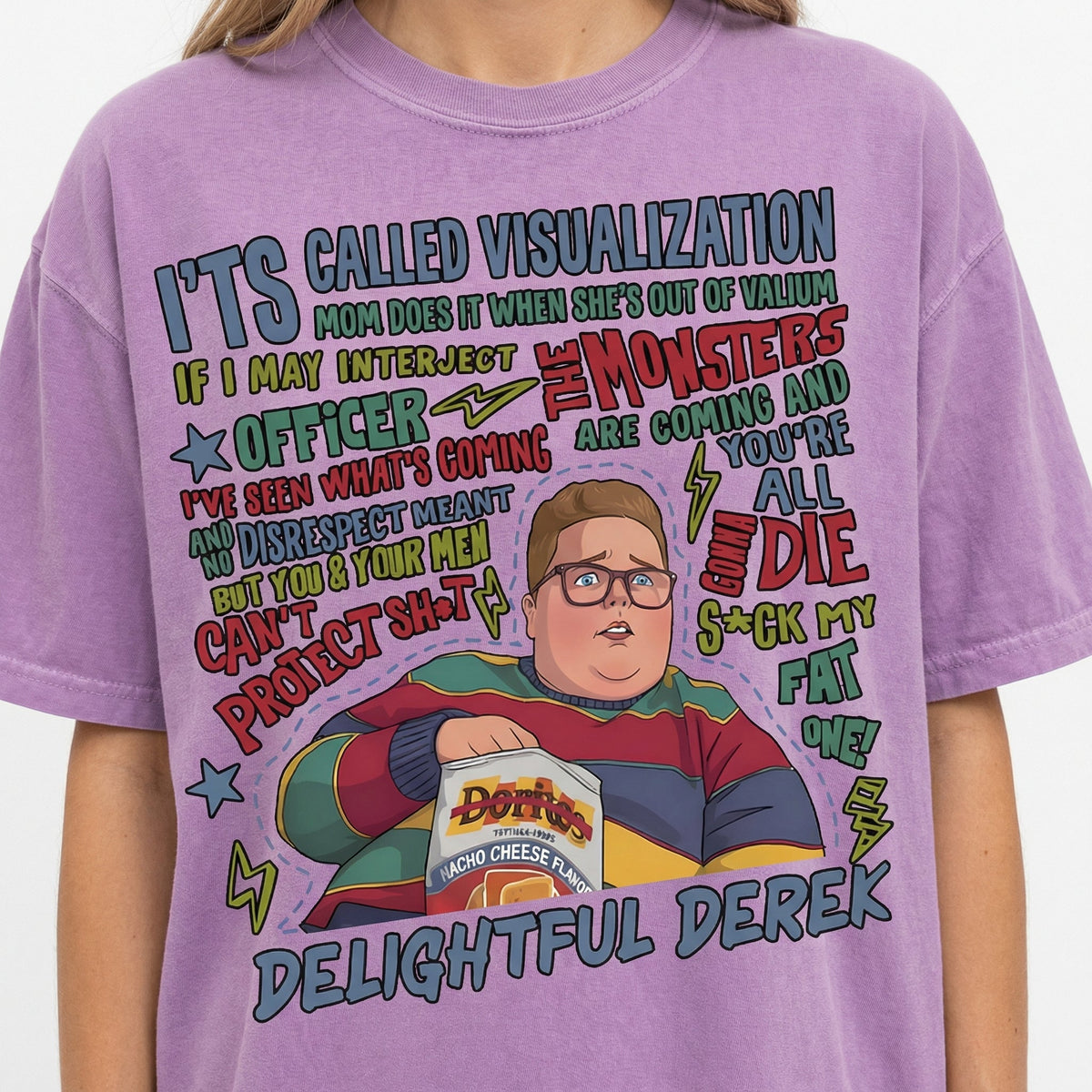 Delightful Derek Funny Quote T-Shirt - Cute Chubby Boy Meme product image 5