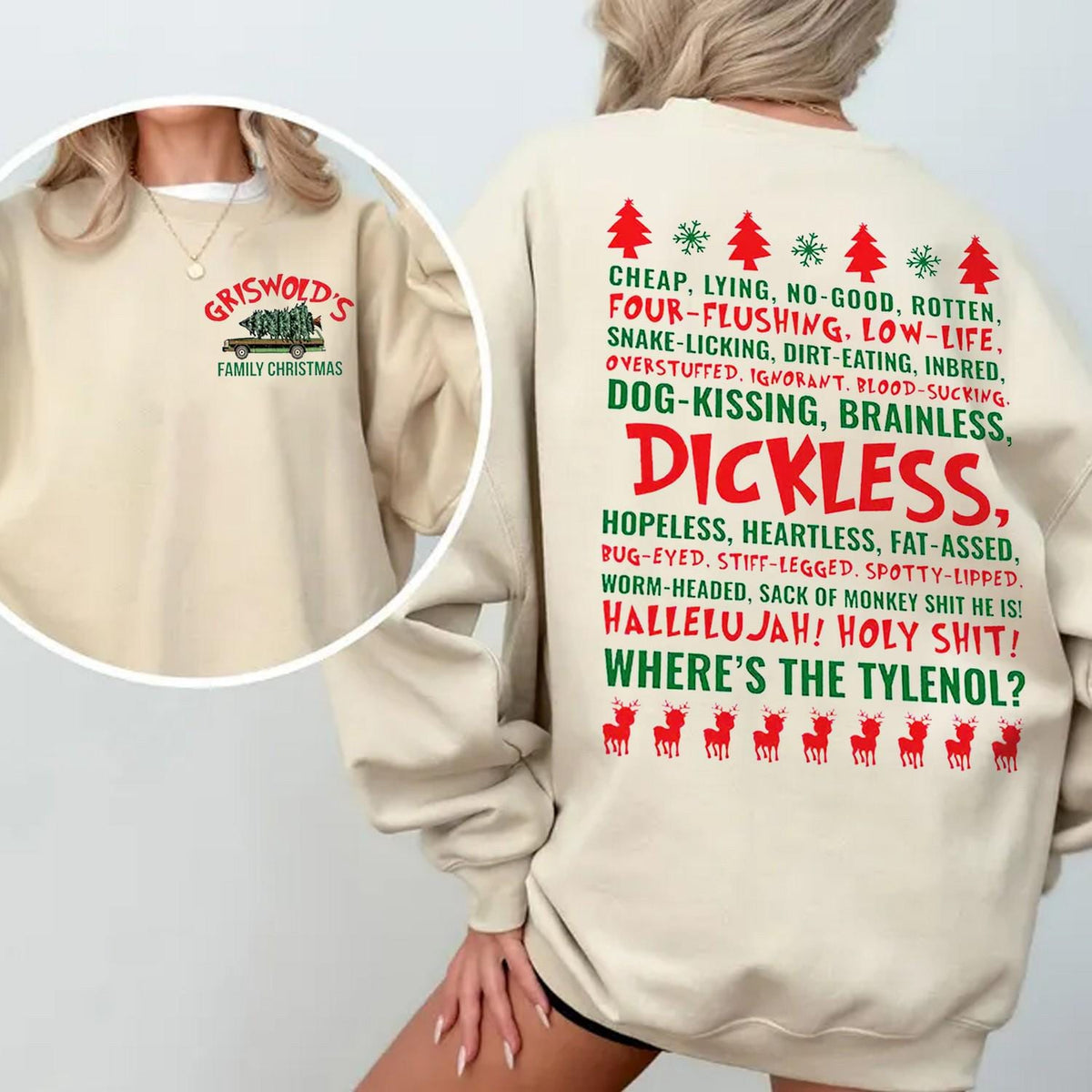 Dickless Griswold Two-Sided Sweatshirt – Funny Christmas product image 1