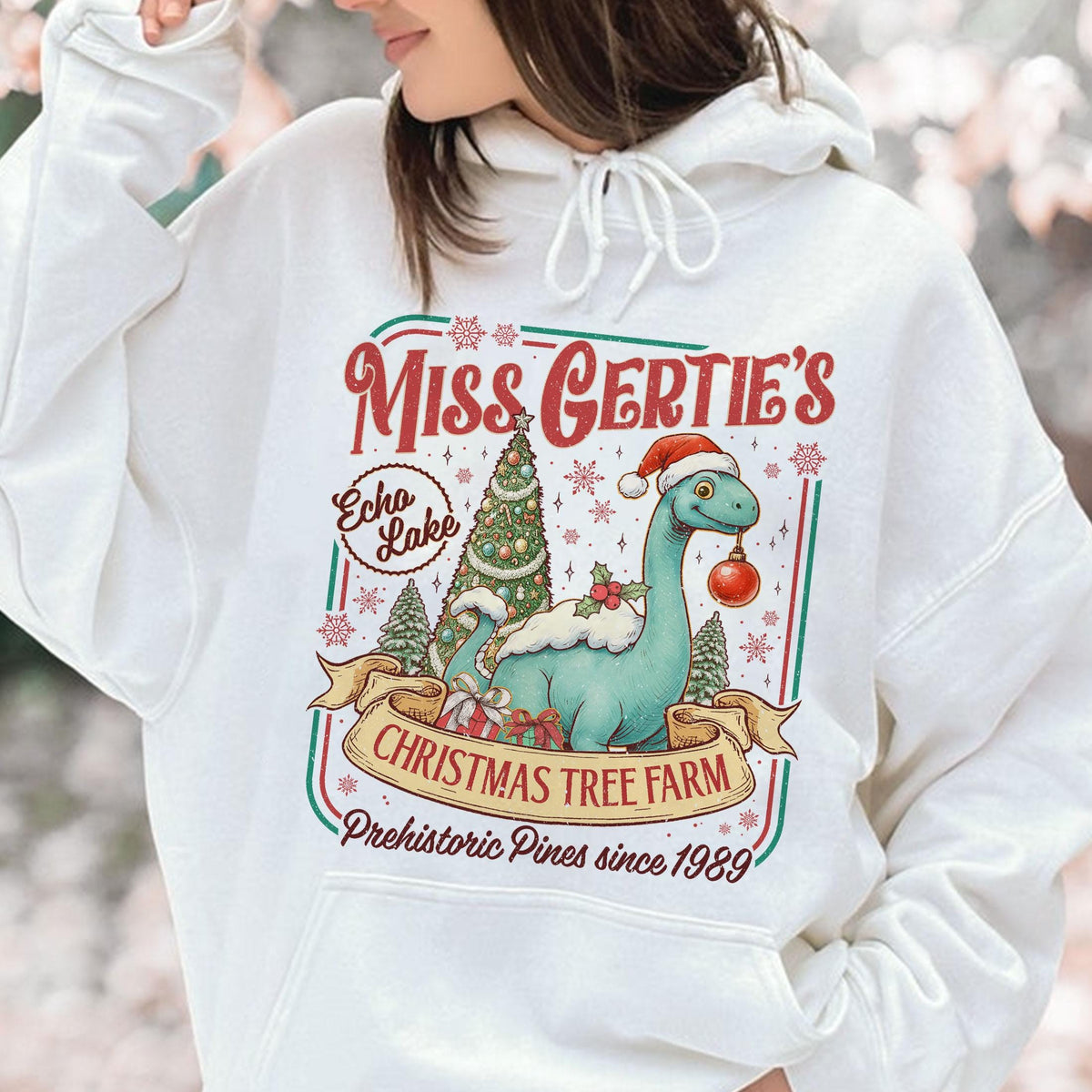Dinosaur Christmas Tree Farm Sweatshirt – Theme Park Shirt product image 6