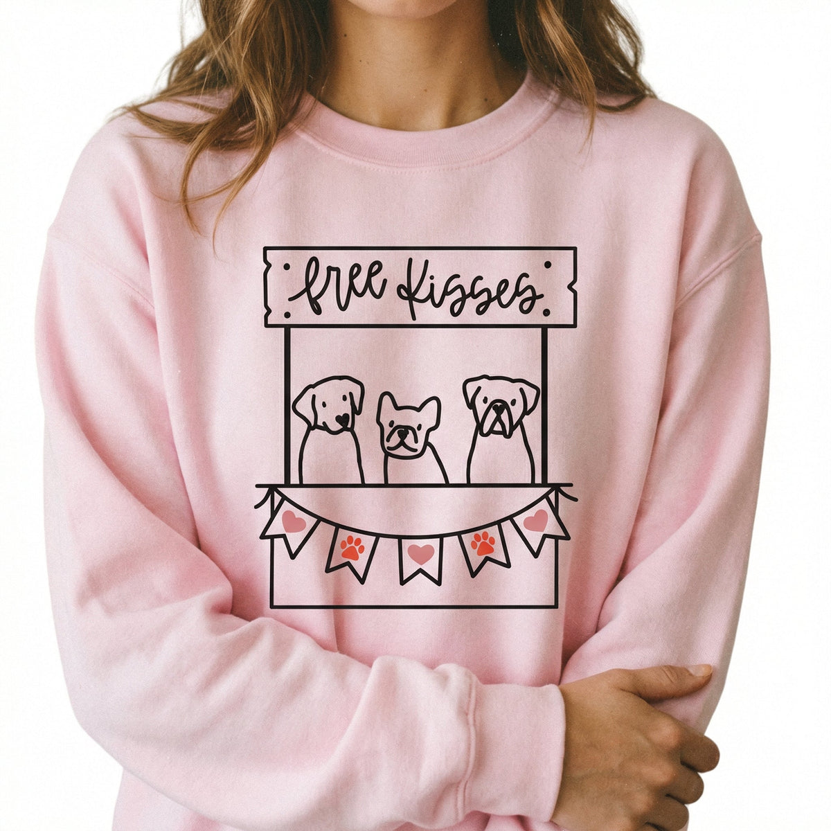 Dog Free Kisses Booth Valentine Sweatshirt – Lover Heart product image 1