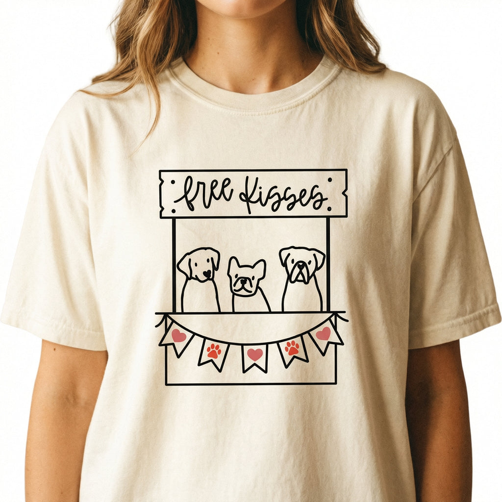 Dog Free Kisses Booth Valentine Sweatshirt – Lover Heart product image 6