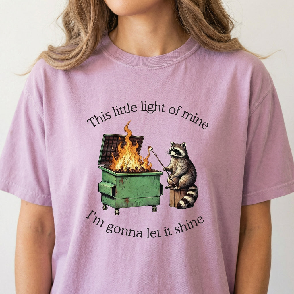 Dumpster Fire Raccoon Funny Graphic T-Shirt – Mental Health product image 3