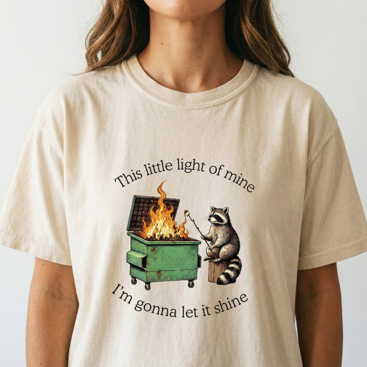 Dumpster Fire Raccoon Funny Graphic T-Shirt – Mental Health product image 5