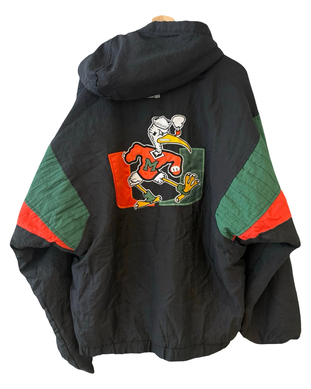 Vintage 90s Miami Hurricanes Starter Black Pullover Jacket product image 2