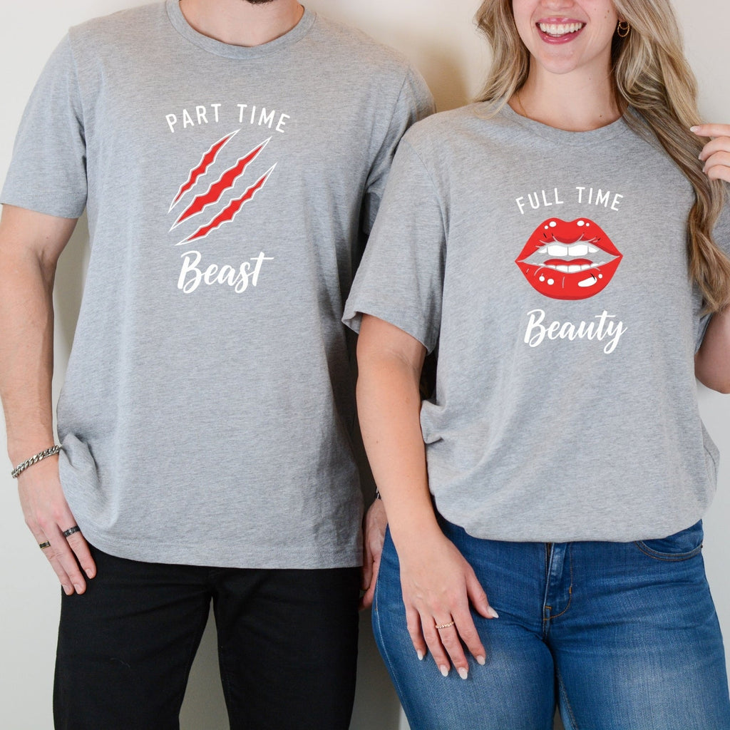 Full Time Beauty Part Beast Matching T-Shirts For Couples product image 3