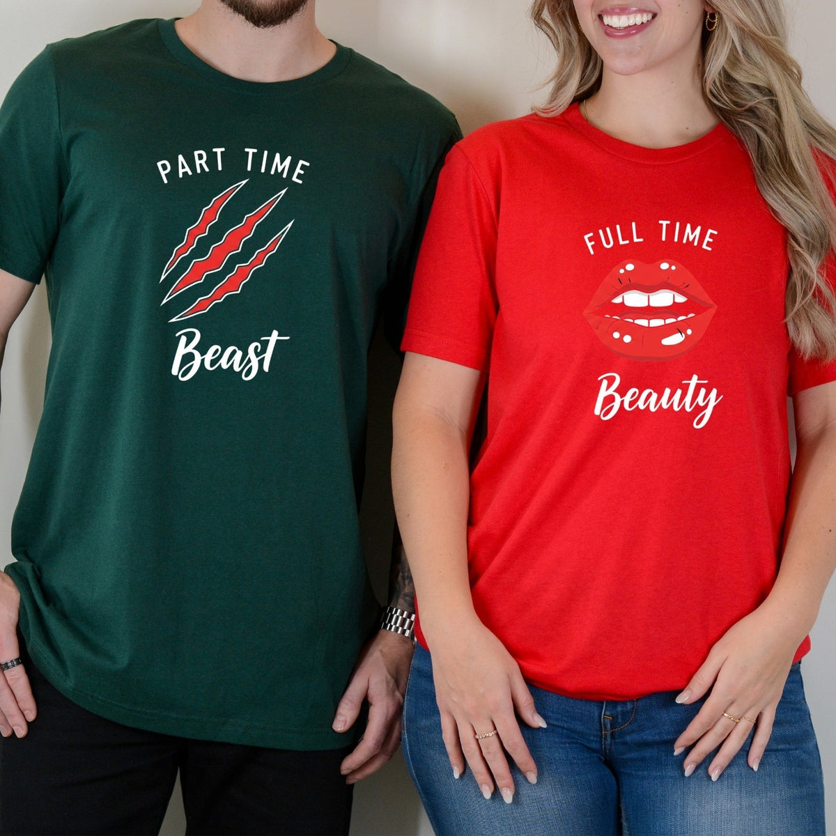 Full Time Beauty Part Beast Matching T-Shirts For Couples product image 4