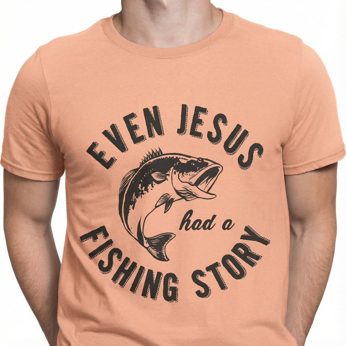 Funny Christian Fishing Graphic T-Shirt - Jesus Story Bible product image 4