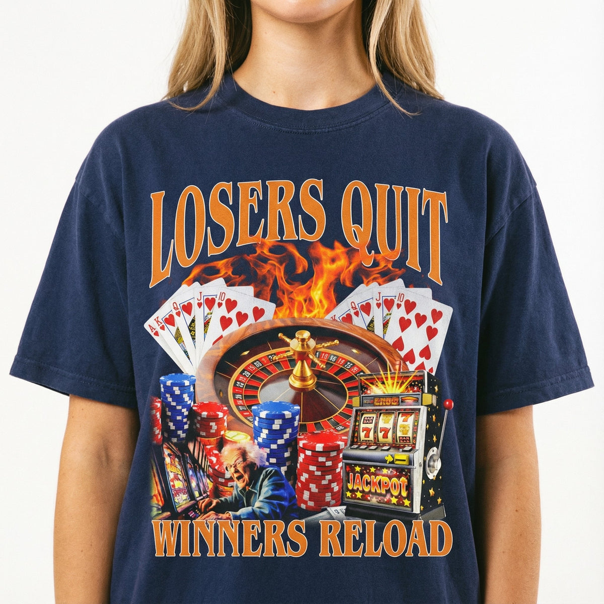 Funny Gambling Graphic T-Shirt - Retro 90s Lucky Meme Tee product image 2