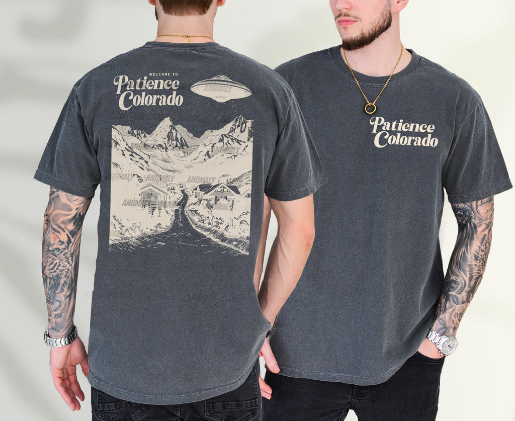 Funny Alien UFO T-Shirt – Patience Colorado Retro Resident product image 4