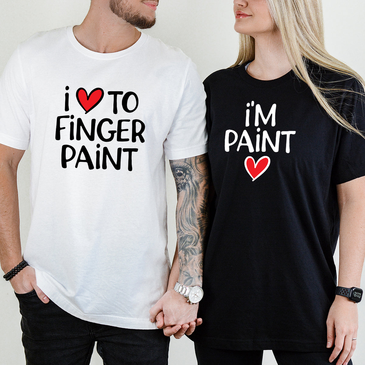 Funny Finger Paint Matching T-Shirts For Couples product image 1