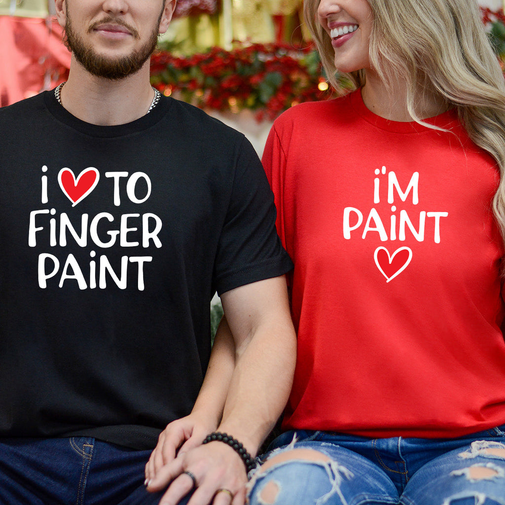 Funny Finger Paint Matching T-Shirts For Couples product image 2