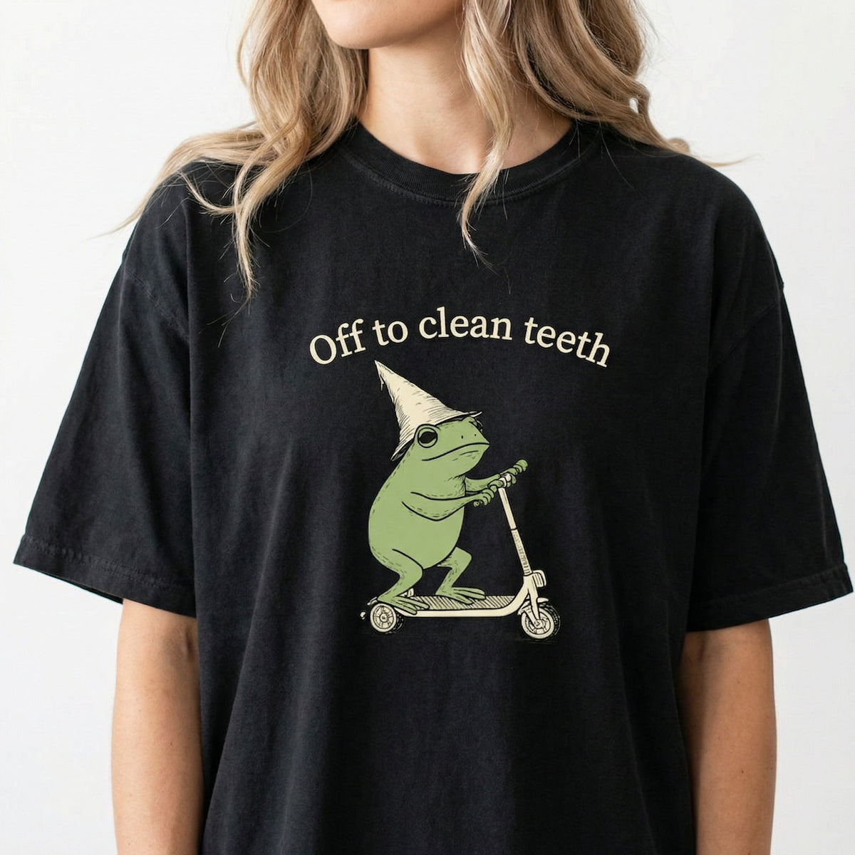 Funny Frog Dental Hygienist Shirt – Off to Clean Teeth product image 1