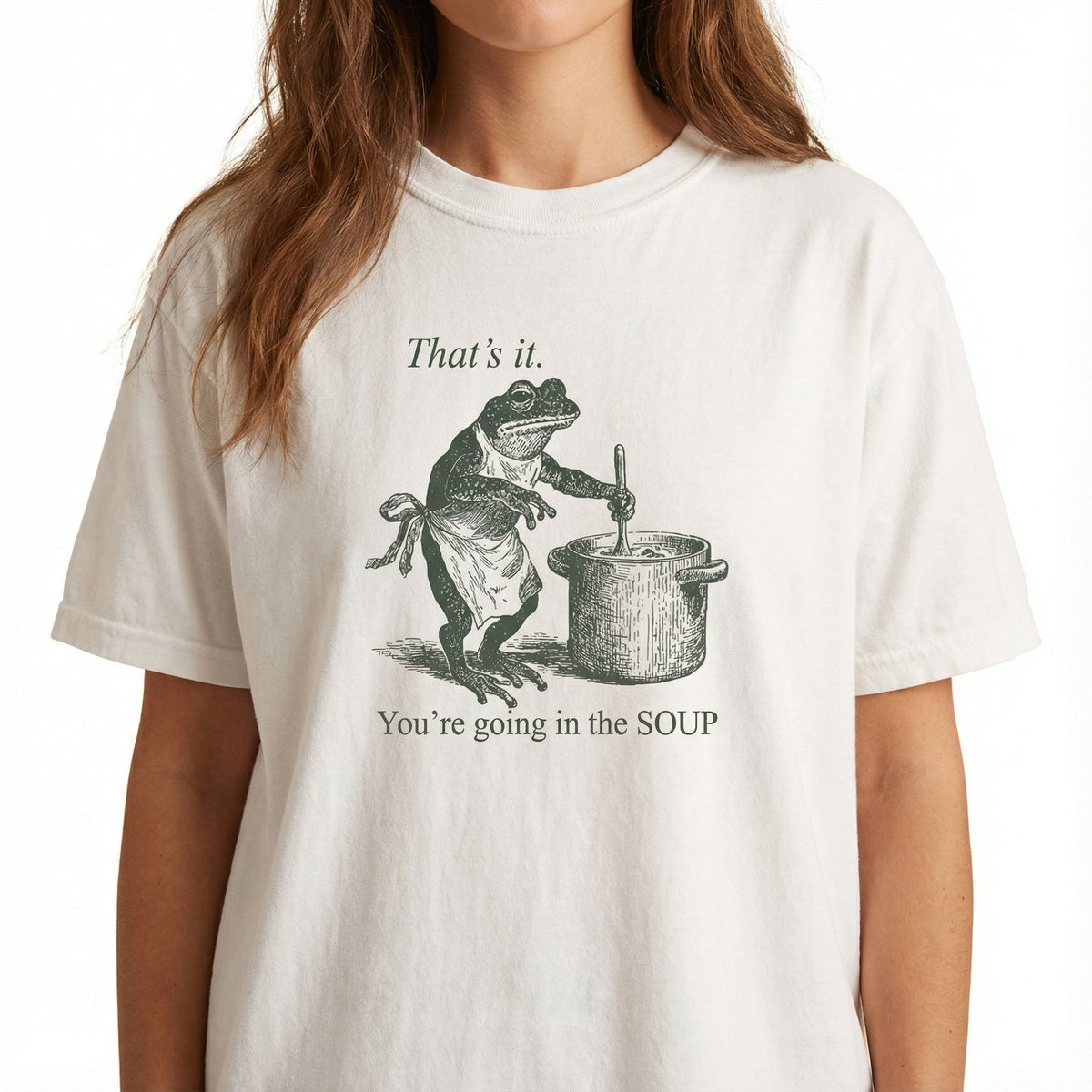 Funny Frog You’re Going in the Soup Shirt – Silly Meme product image 1