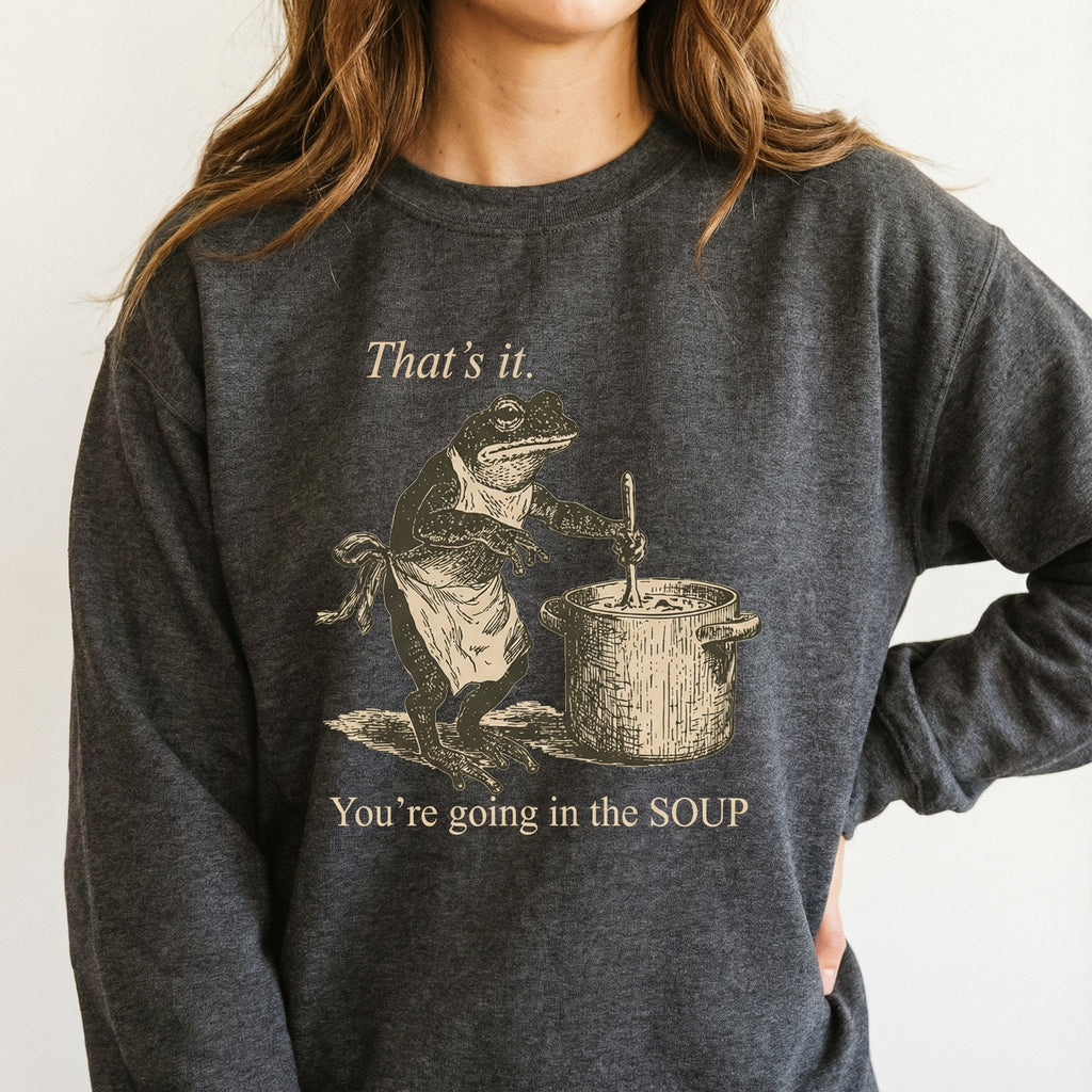 Funny Frog You’re Going in the Soup Shirt – Silly Meme product image 4