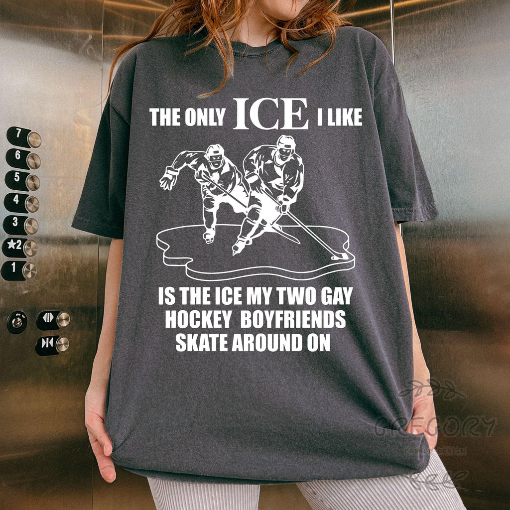 Funny Hockey Romance T-Shirt – The Only Ice I Like Is product image 1