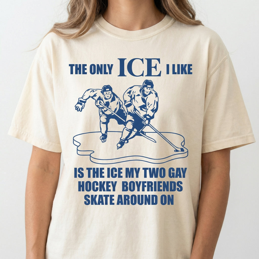 Funny Hockey Romance T-Shirt – The Only Ice I Like Is product image 2