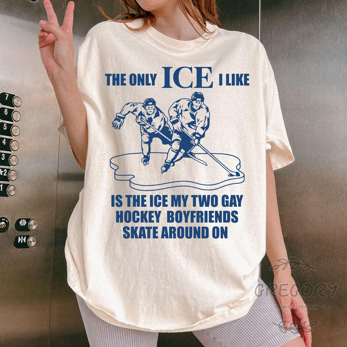 Funny Hockey Romance T-Shirt – The Only Ice I Like Is product image 3