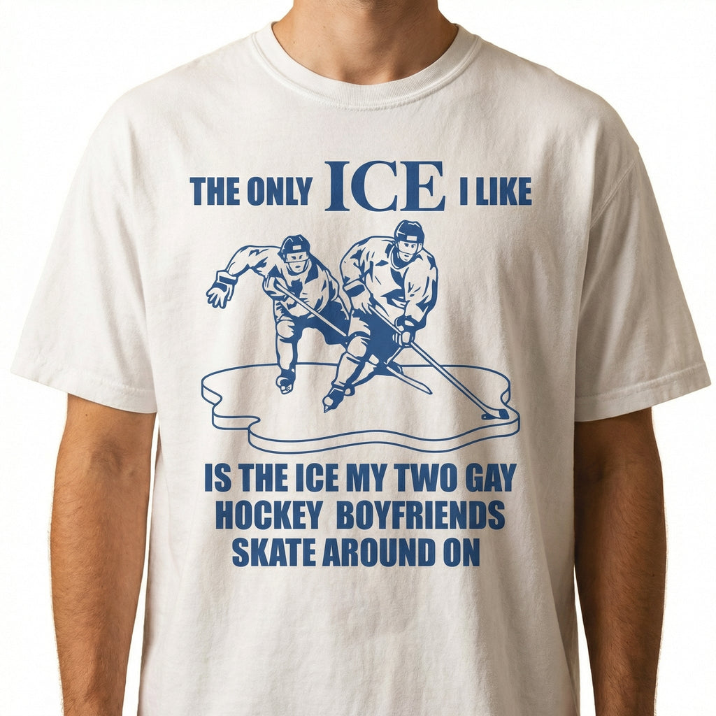 Funny Hockey Romance T-Shirt – The Only Ice I Like Is product image 4