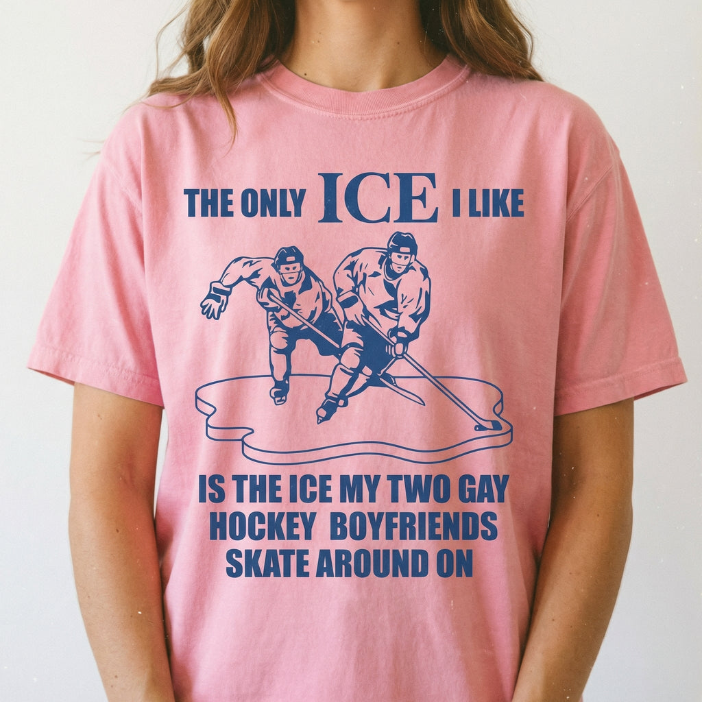 Funny Hockey Romance T-Shirt – The Only Ice I Like Is product image 5